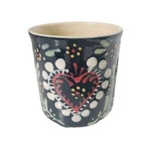 Soufflenheim Authentique Henri SiegFried France 3.5" Mug Cup Blue Embossed Heart